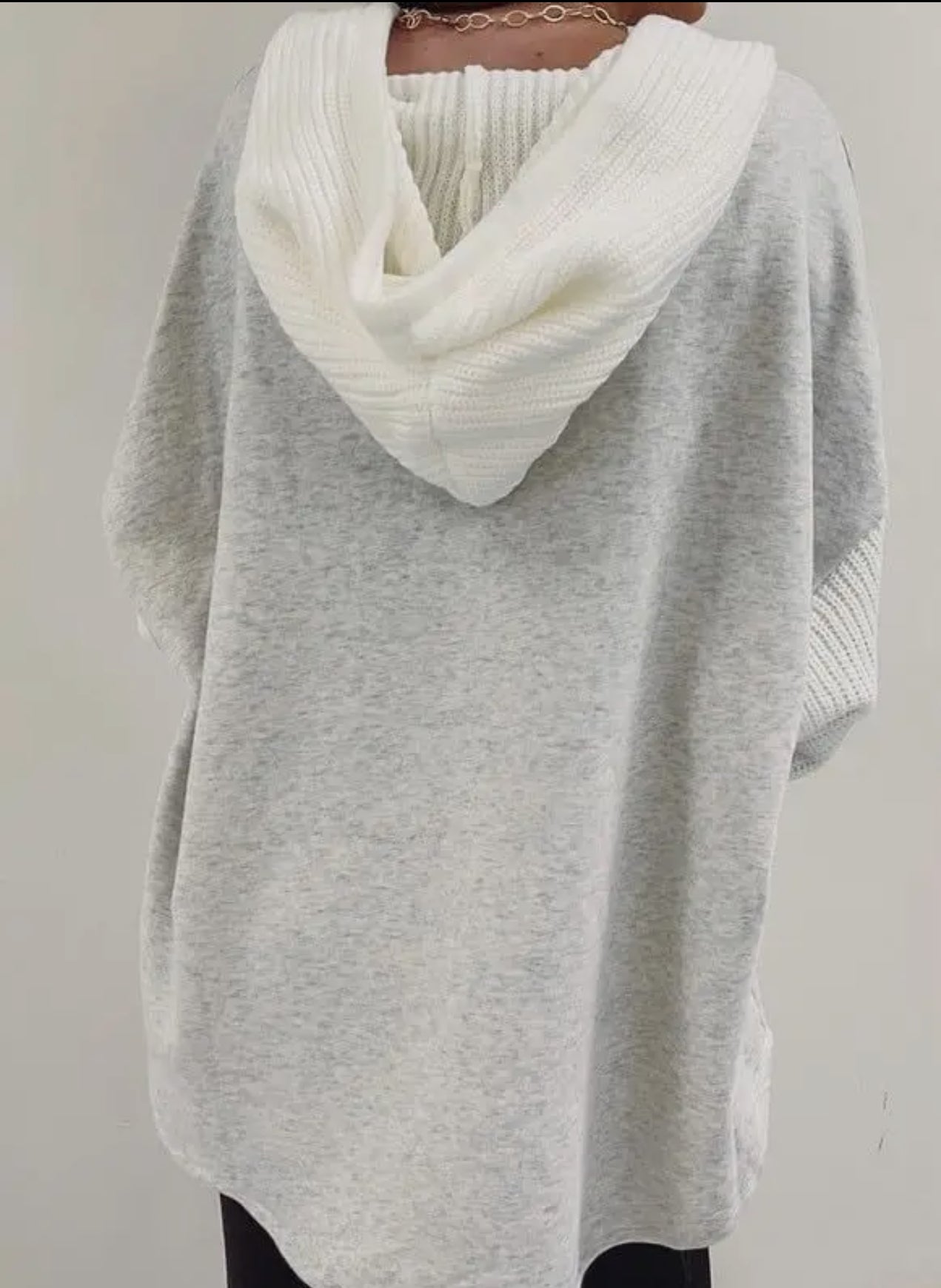 Button Down Hooded Sweatshirt Grey