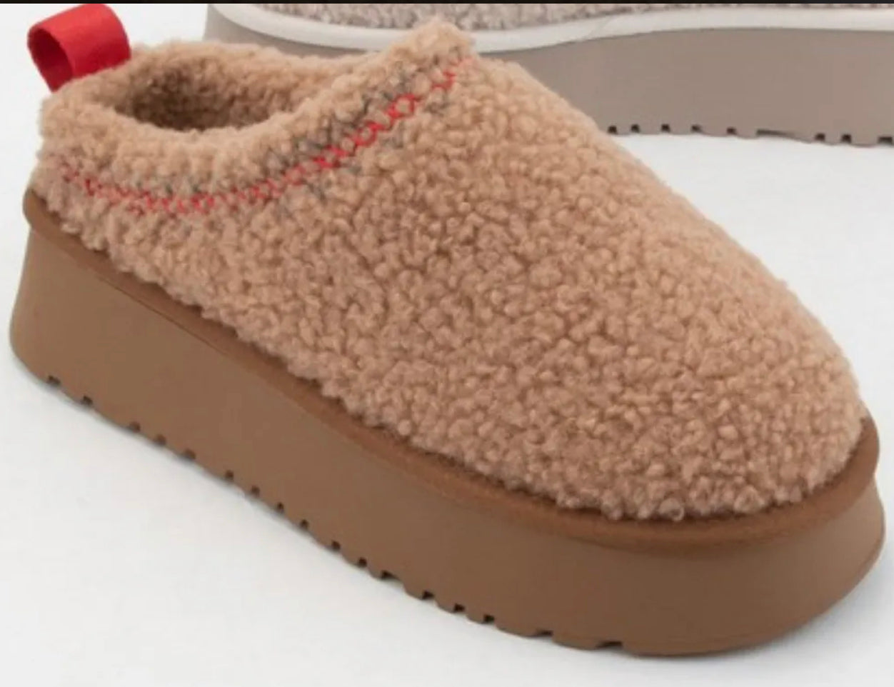 Sherpa Platform Slippers Toffee