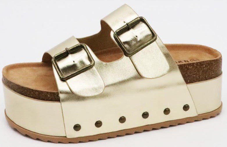 Candace Gold Platform Sandal