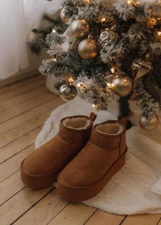 That Girl Platform Bootie Tan Suede