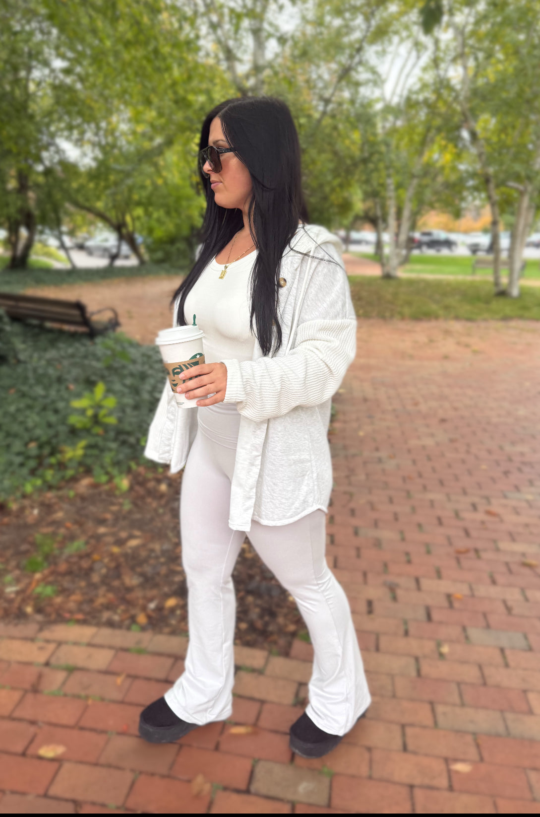 Soft Girl Era Foldover Flare Pant Light Grey