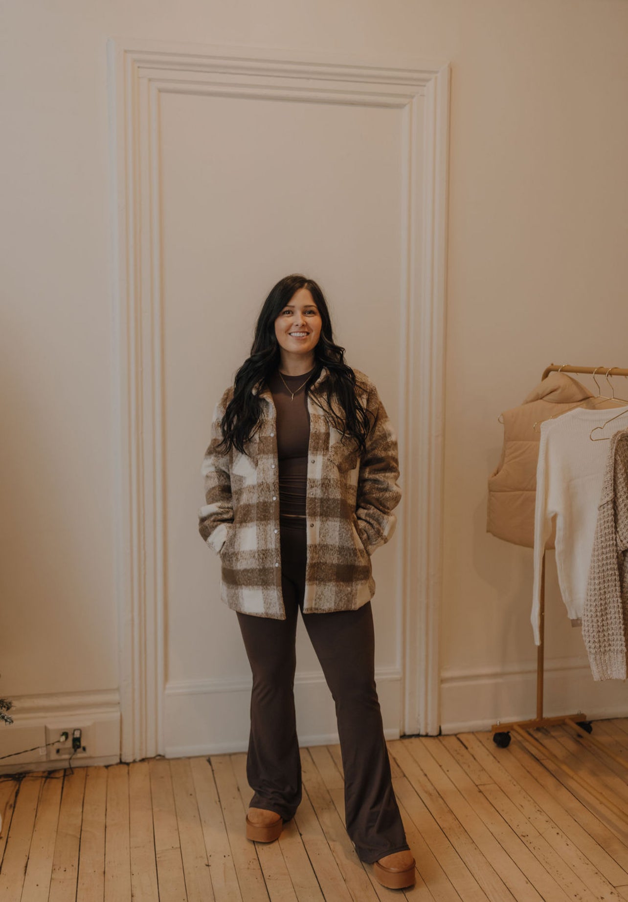 Espresso Baby Foldover Flare Pants