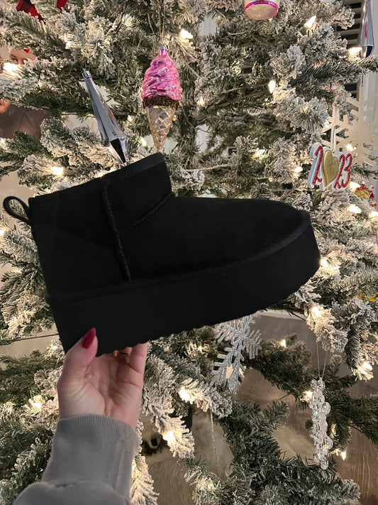 Benji Stacked Bootie Black Suede