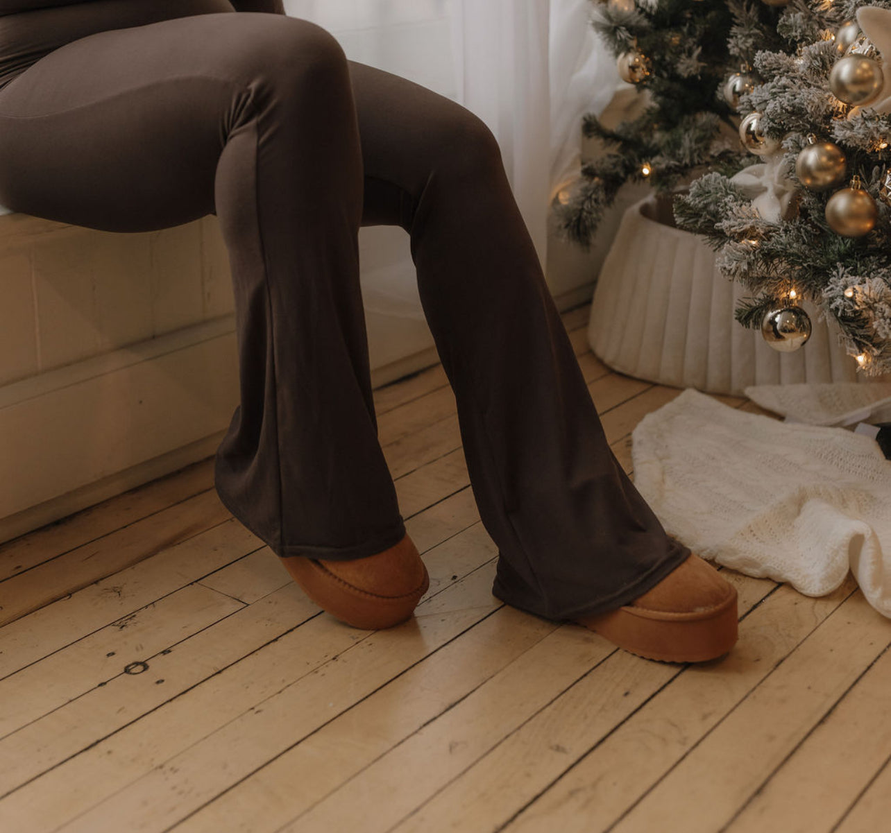 Espresso Baby Foldover Flare Pants