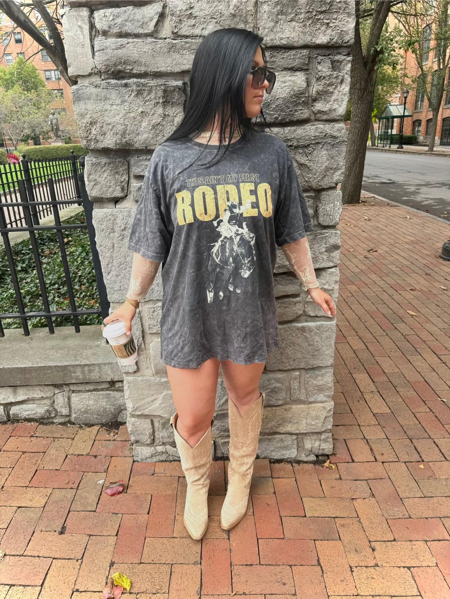 Not My First Rodeo Graphic Tee Black