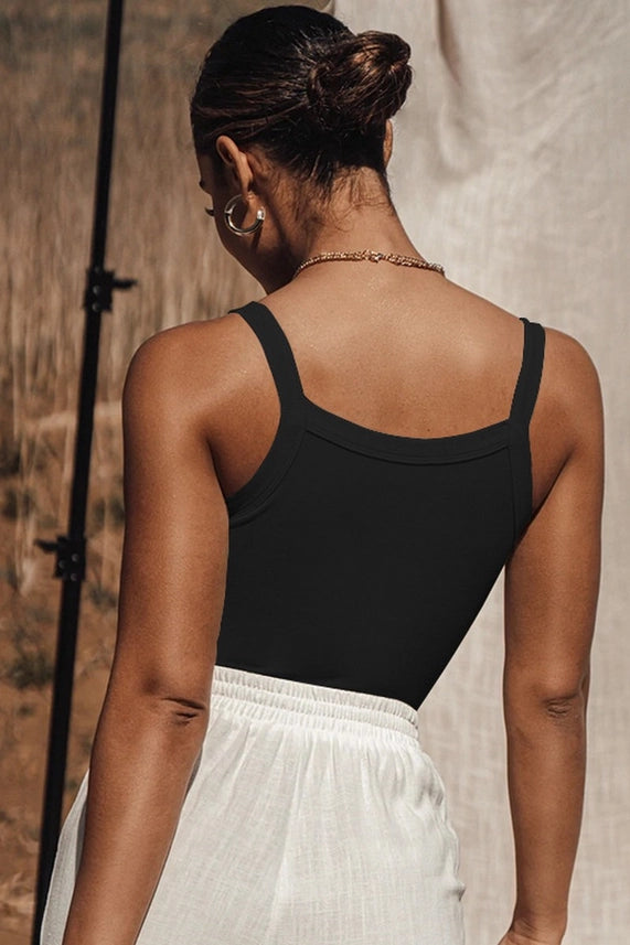 Black Scoop Neck Crop Tank