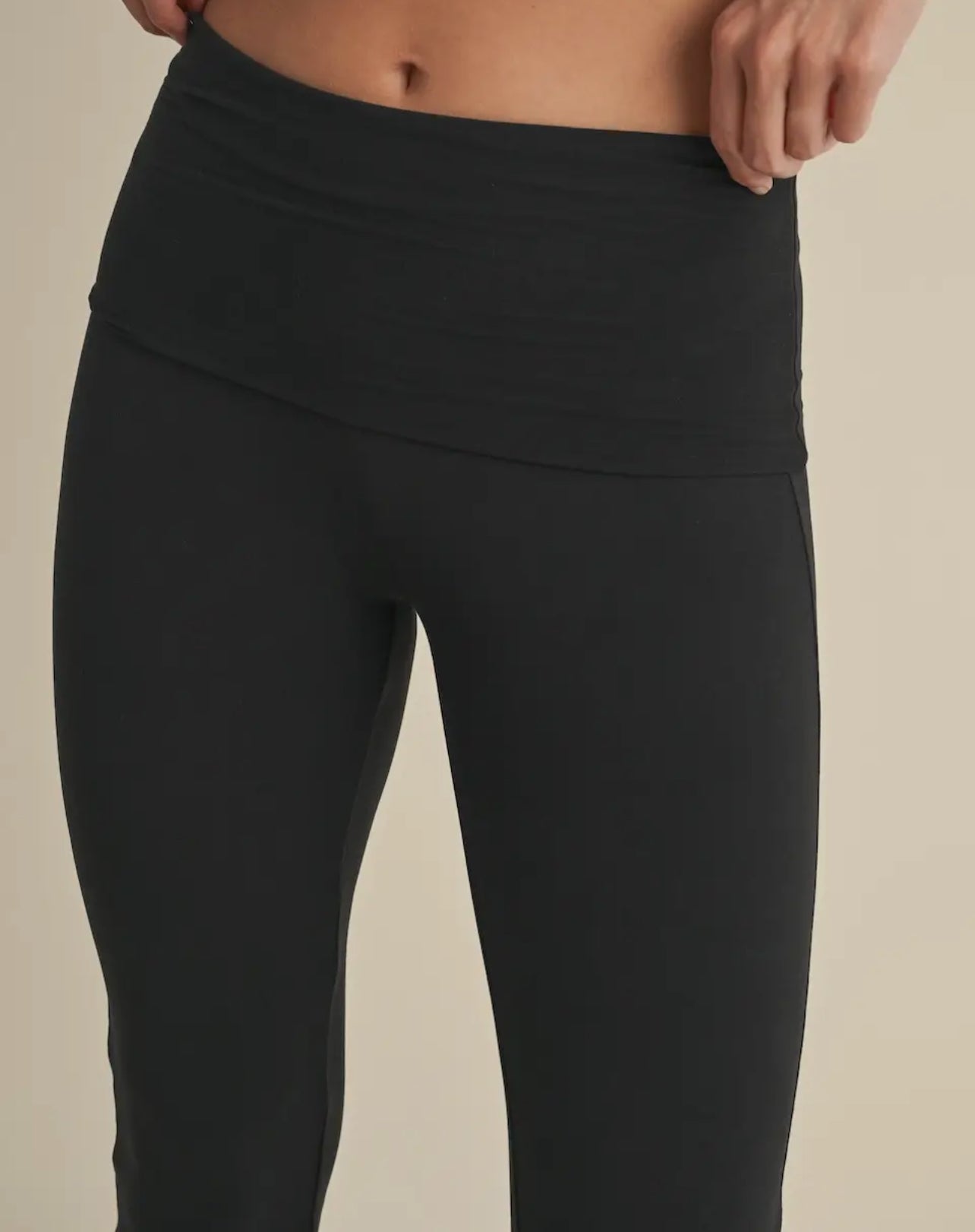 Soft Girl Era Foldover Flare Pants Black