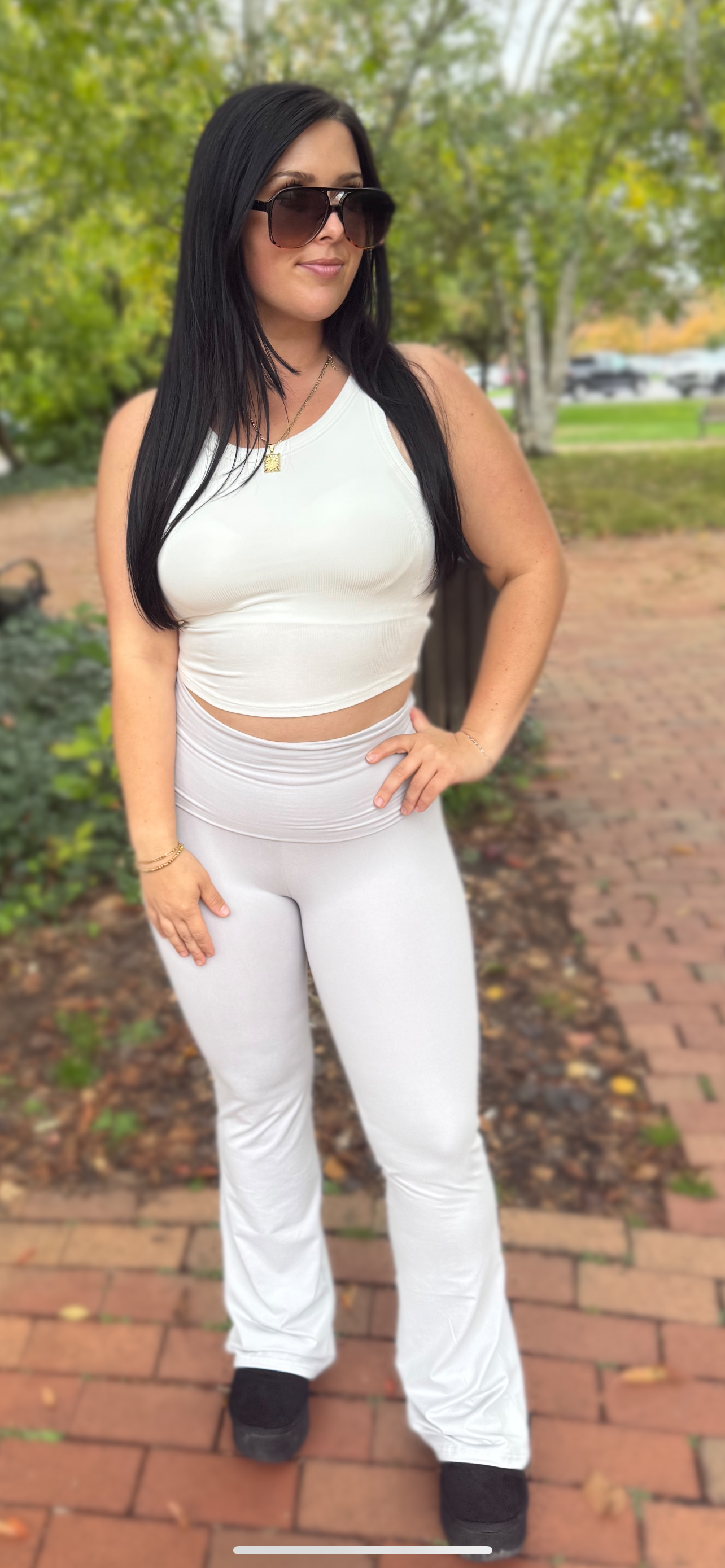 In my built in bra era cropped tank white