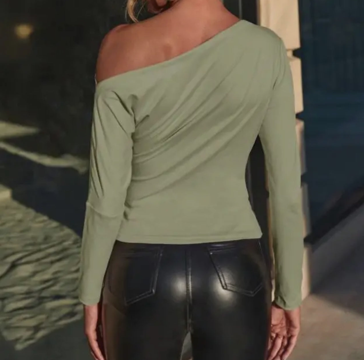 Carolyn Off The Shoulder Top Sage