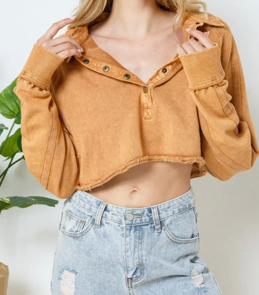 Cropped Sweatshirt Camel