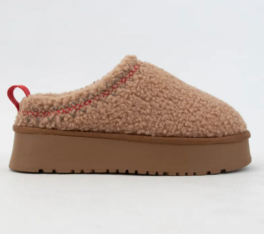 Sherpa Platform Slippers Toffee