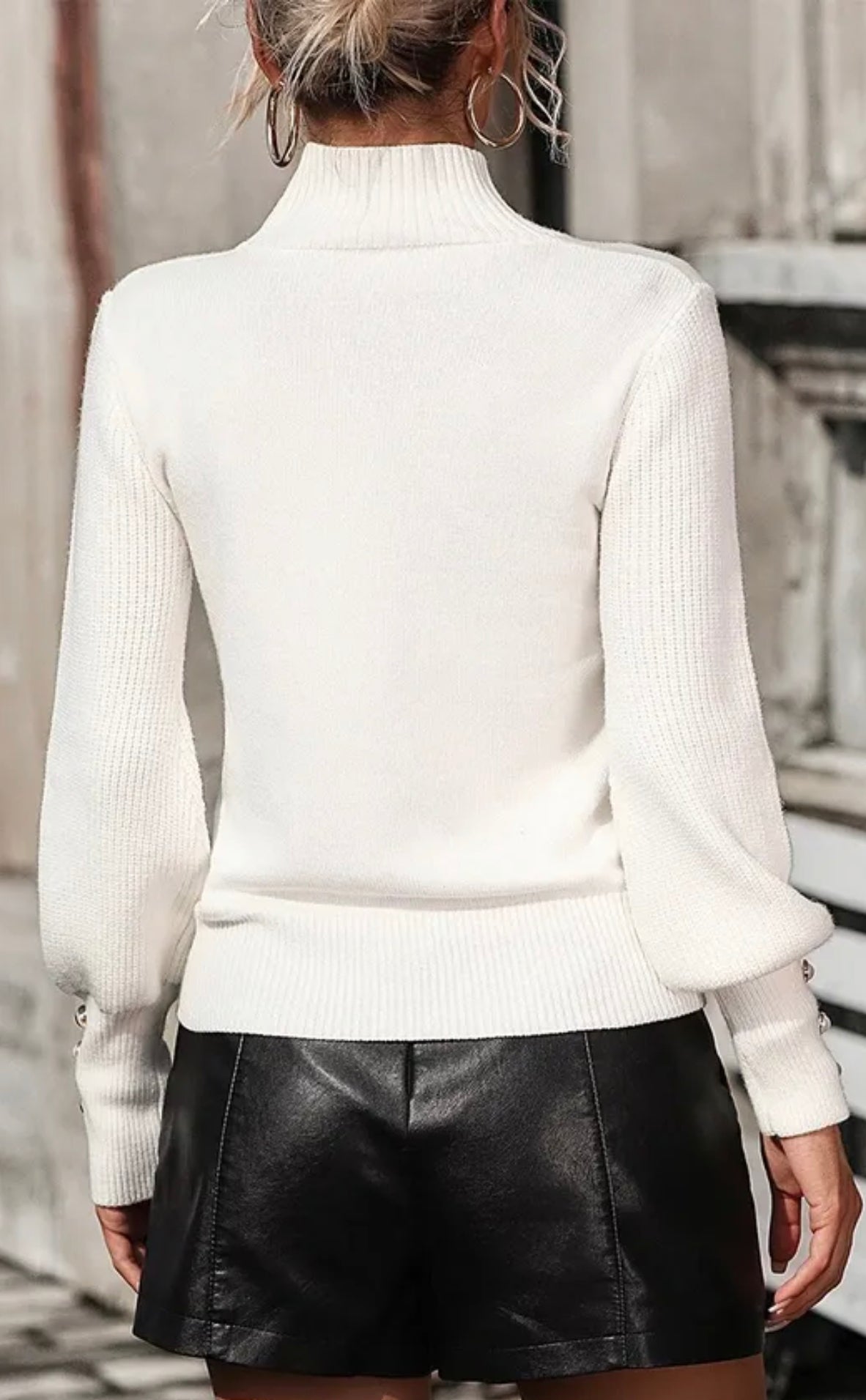 Winter Wonderland Turtleneck Sweater-White