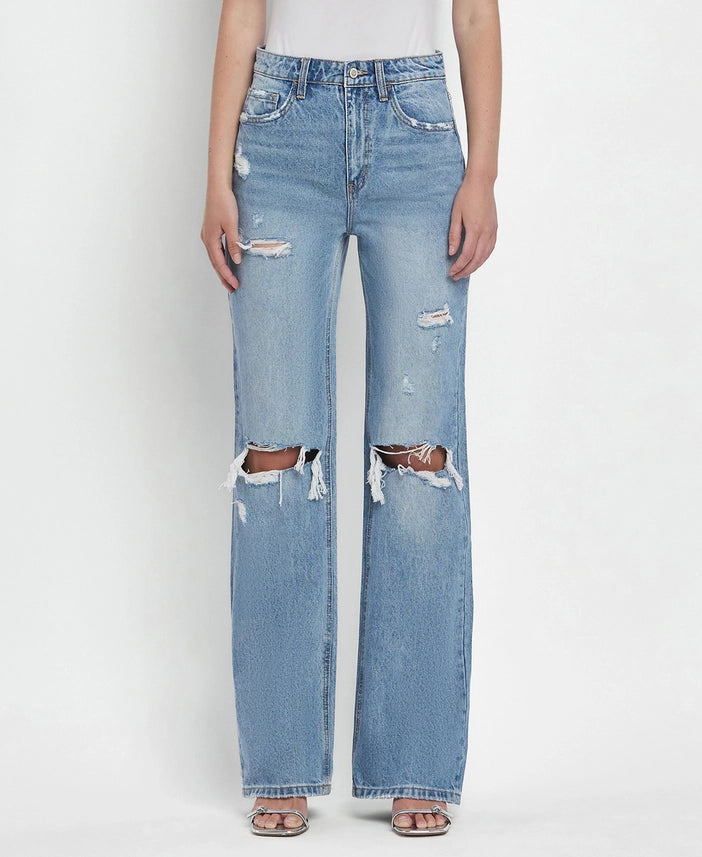 90's Vintage Super High Rise Flare Jeans