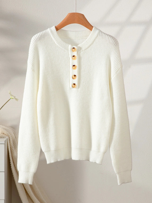 Gilmore Girl Button Down Sweater Beige