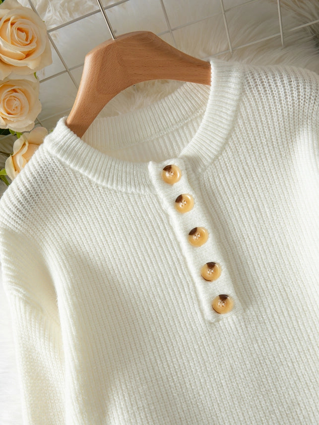 Gilmore Girl Button Down Sweater Beige